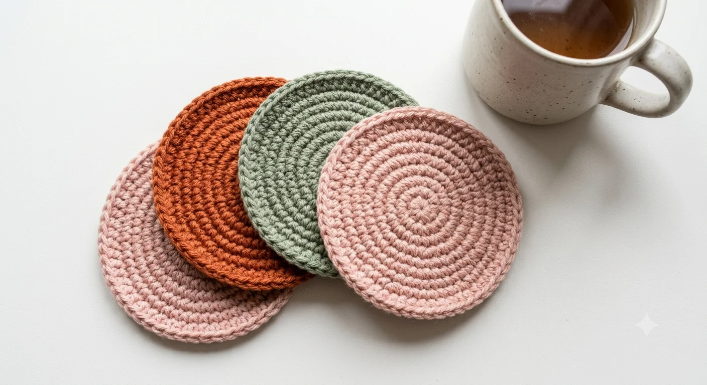 Finished Crochet Coaster Set project